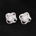 Love Knot stud earrings with cubic zirconia — matching set for Love Knot necklace