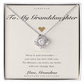 To My Granddaughter Necklace with Message Card — Love Knot Keepsake Gift