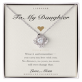Personalized To My Daughter necklace with name on keepsake card — 14K white gold finish in gift box