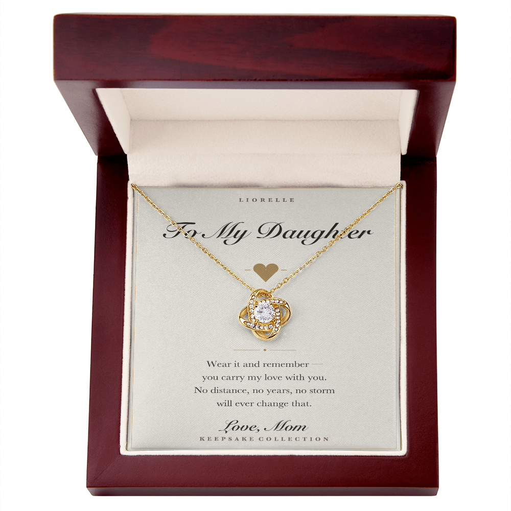 Personalized To My Daughter necklace — yellow gold finish in luxury mahogany box